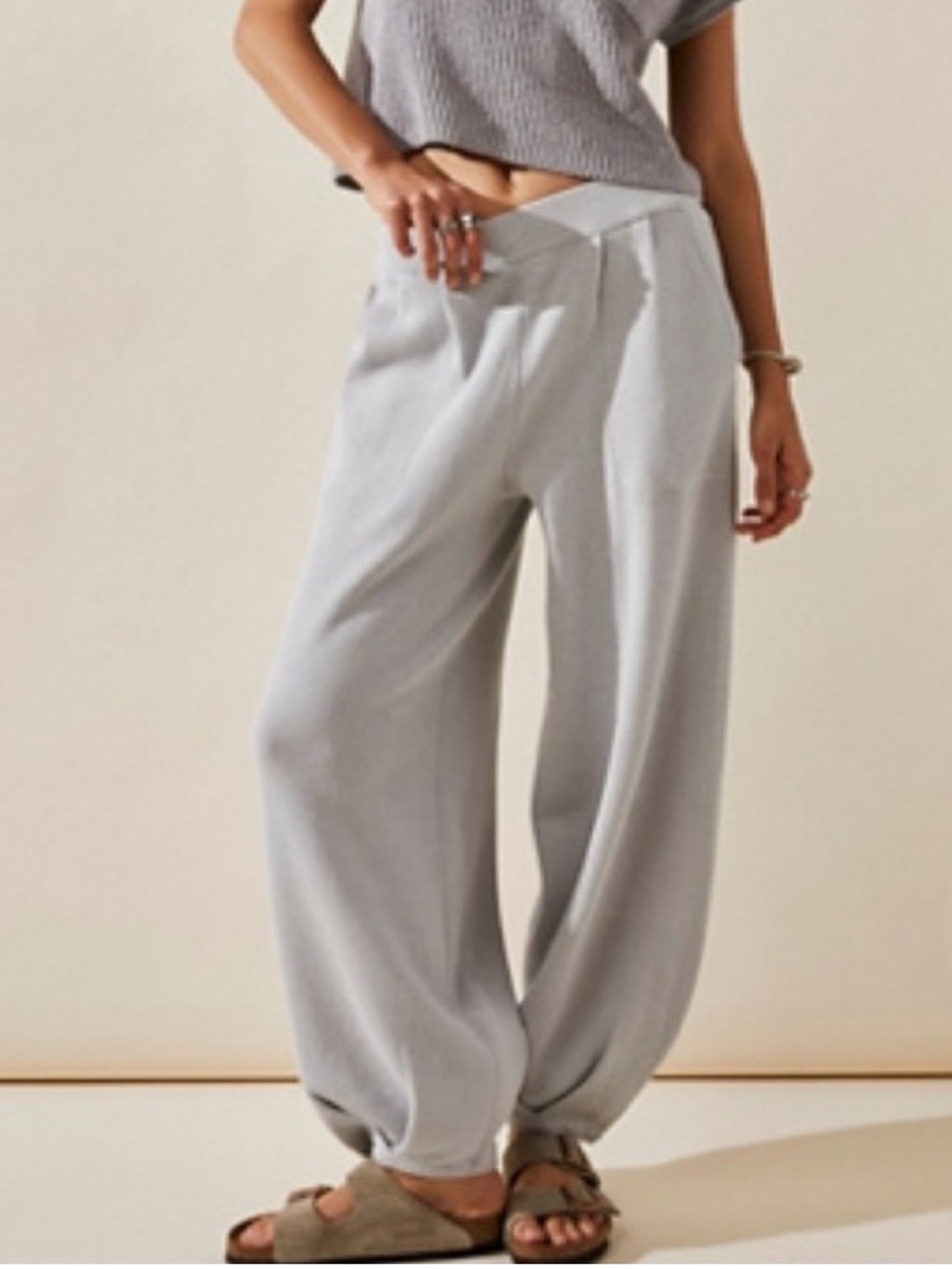 FP Beach Freya Light Gray Knit Women's Pants